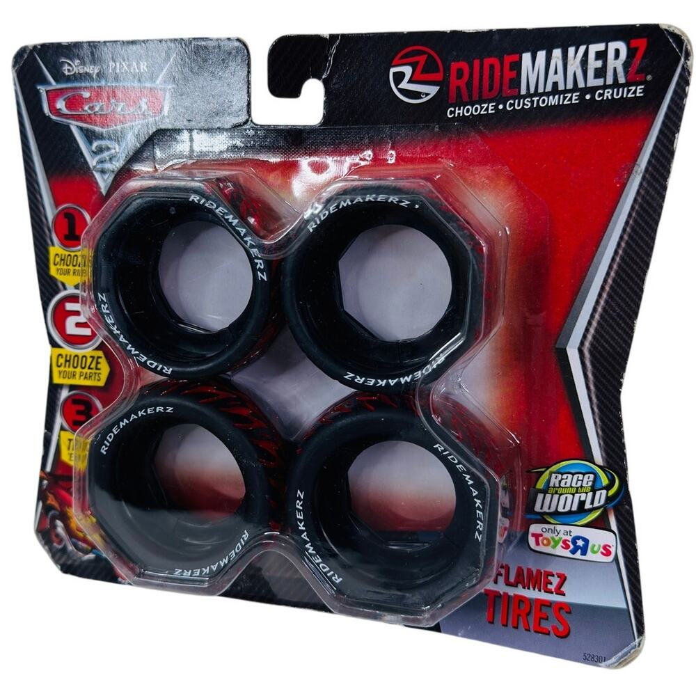 2011 Disney Pixar Cars 2 Ridemakerz RC Lightning Flamez Car Tires - Set of 4